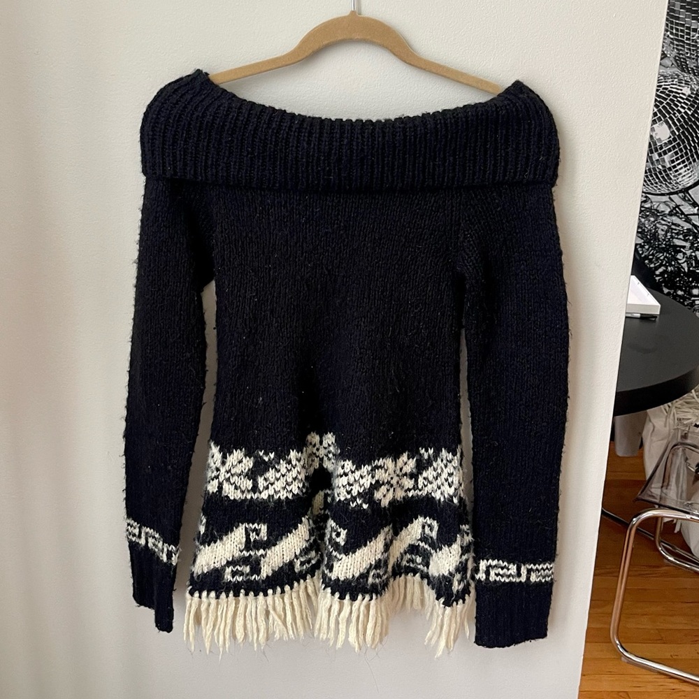 Free People Fringe Off the Shoulder Sweater